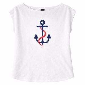 NWOT Women’s Medium | Aaeda | White Sleeveless Anchor Top Nautical